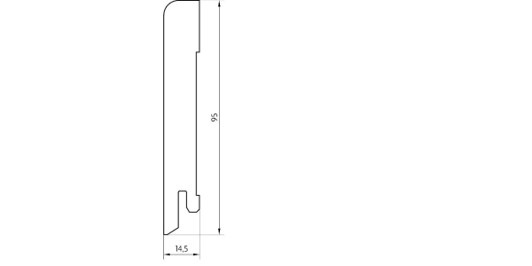 Listwa biała drewniana 95/15 RAL 9003, Pedross